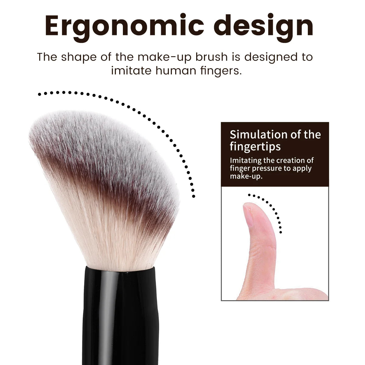 MAANGE Dual-Ended Foundation & Powder Brush | Synthetic Hair Dual-Ended Makeup Brush QXL