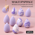 10-Pack Mini Purple Marble Makeup Sponges | KOSSHOW Puffs Makeup Sponge Puffs QXL PURPLE