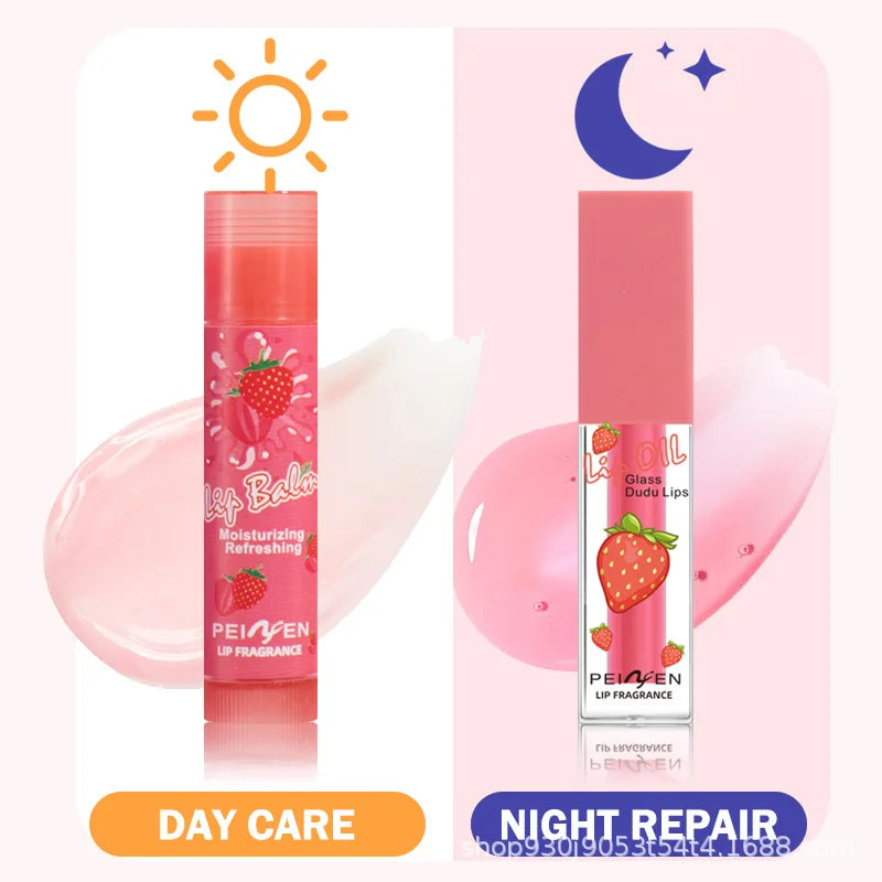 2-Pack Lip Oil & Balm Set | Moisturising Gloss Duo Lip Balm & Gloss Set QXL