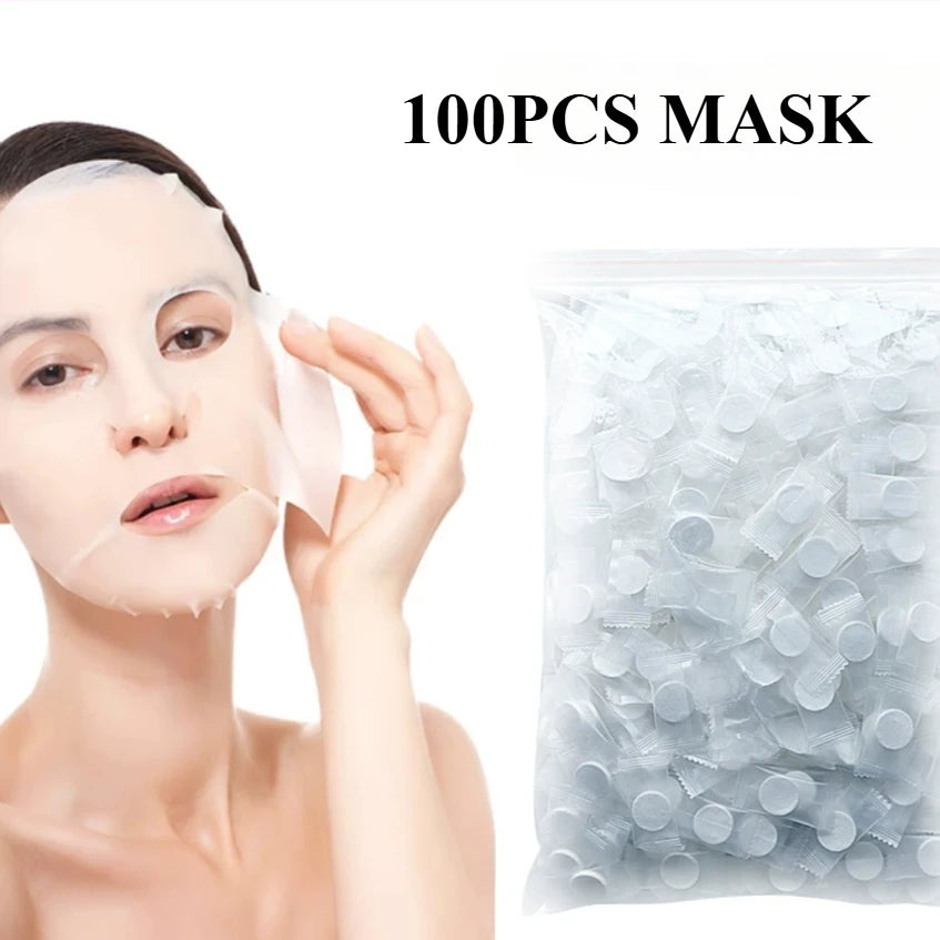 100-Pack Compressed Cotton Facial Masks | DIY Sheet Mask Compressed Face Mask QXL
