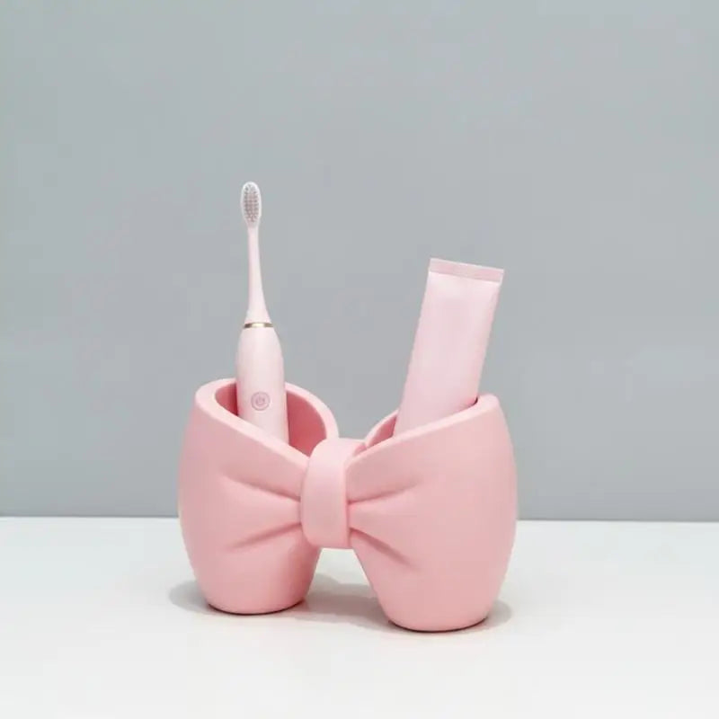 Bow-Shaped Toothbrush & Toothpaste Holder | Bathroom Organizer Toothbrush Holder QXL