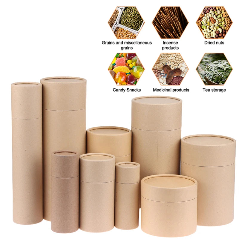 Round Kraft Paper Tube Containers | Pencils, Tea & Storage Kraft Paper Tube QXL