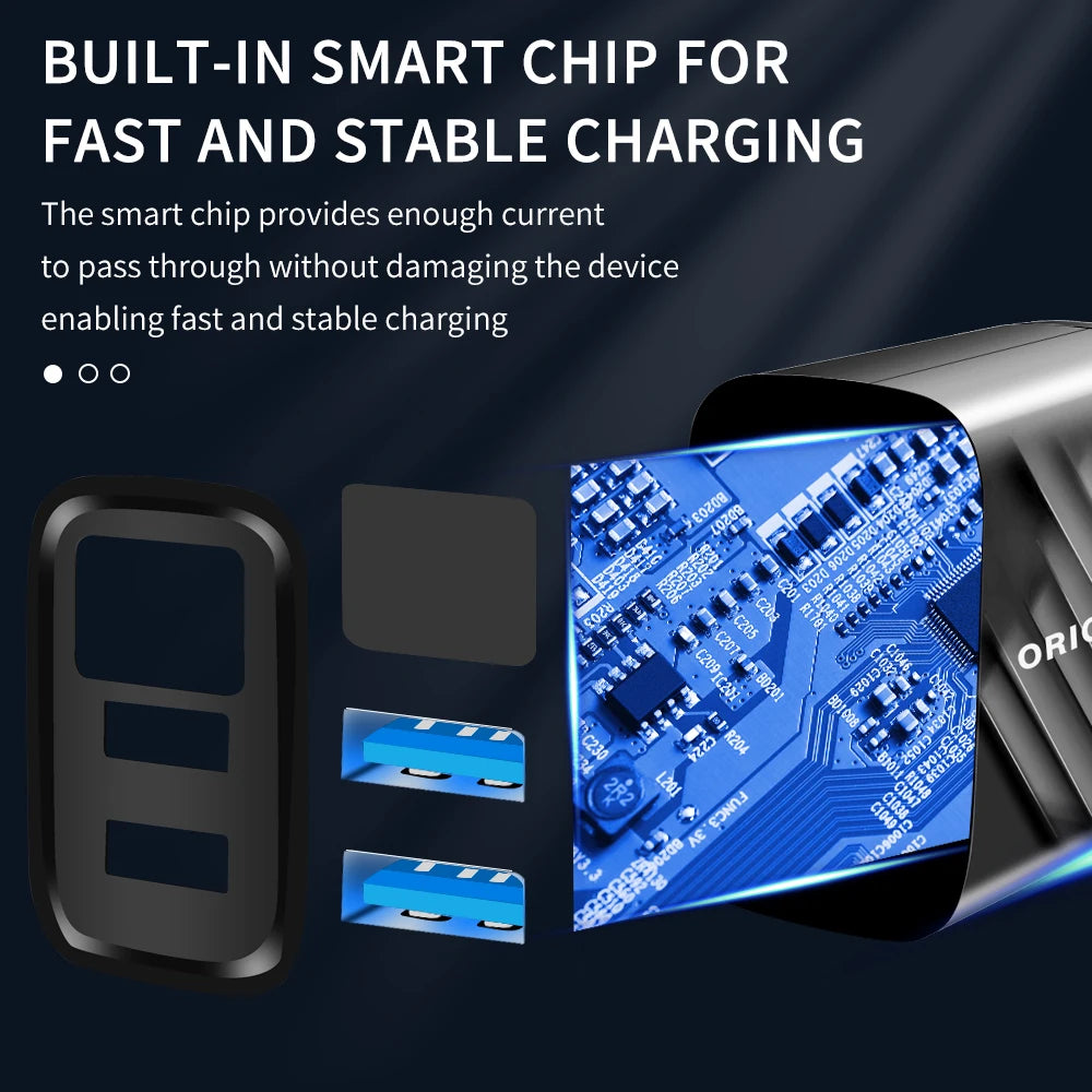 18W Dual USB QC 3.0 Fast Wall Charger | EU US UK Plug USB Wall Charger QXL
