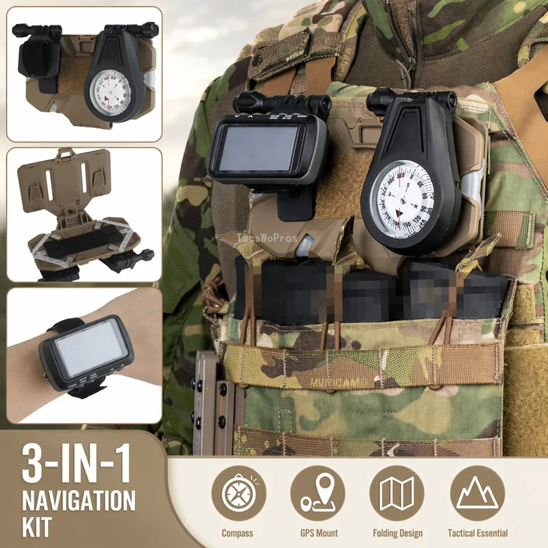 Tactical MOLLE Folding Navigation Board – Compass & GPS Kit Tactical Navigation Panel QXL