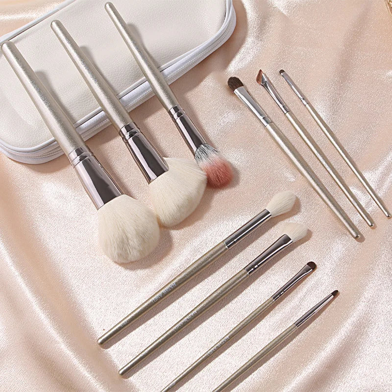 10-Piece Makeup Brush Set with Travel Case | Face & Eye Makeup Brush Set QXL 10PCS