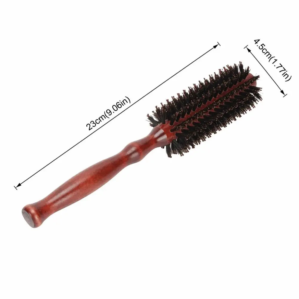 3-Pack Anti-Static Round Hair Brush Set | Wooden Handle Styling Round Hair Brush Set QXL