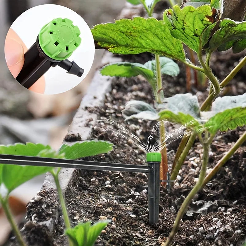 10-Pack 360° Adjustable Drip Emitters on Stake for Flower Beds Drip Irrigation Emitters QXL
