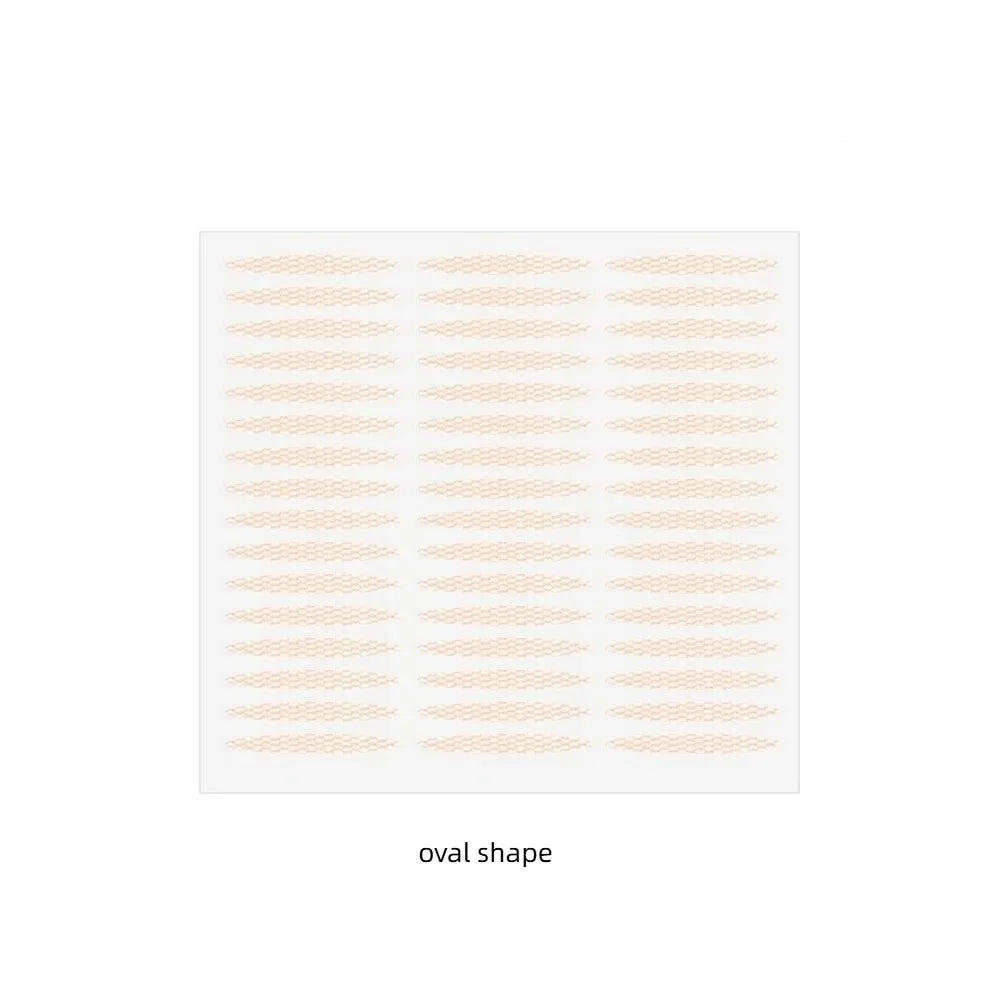 Breathable Mesh Lace Double Eyelid Tape – Clear & Beige 48pc Eyelid Tape QXL oval shape-1pc