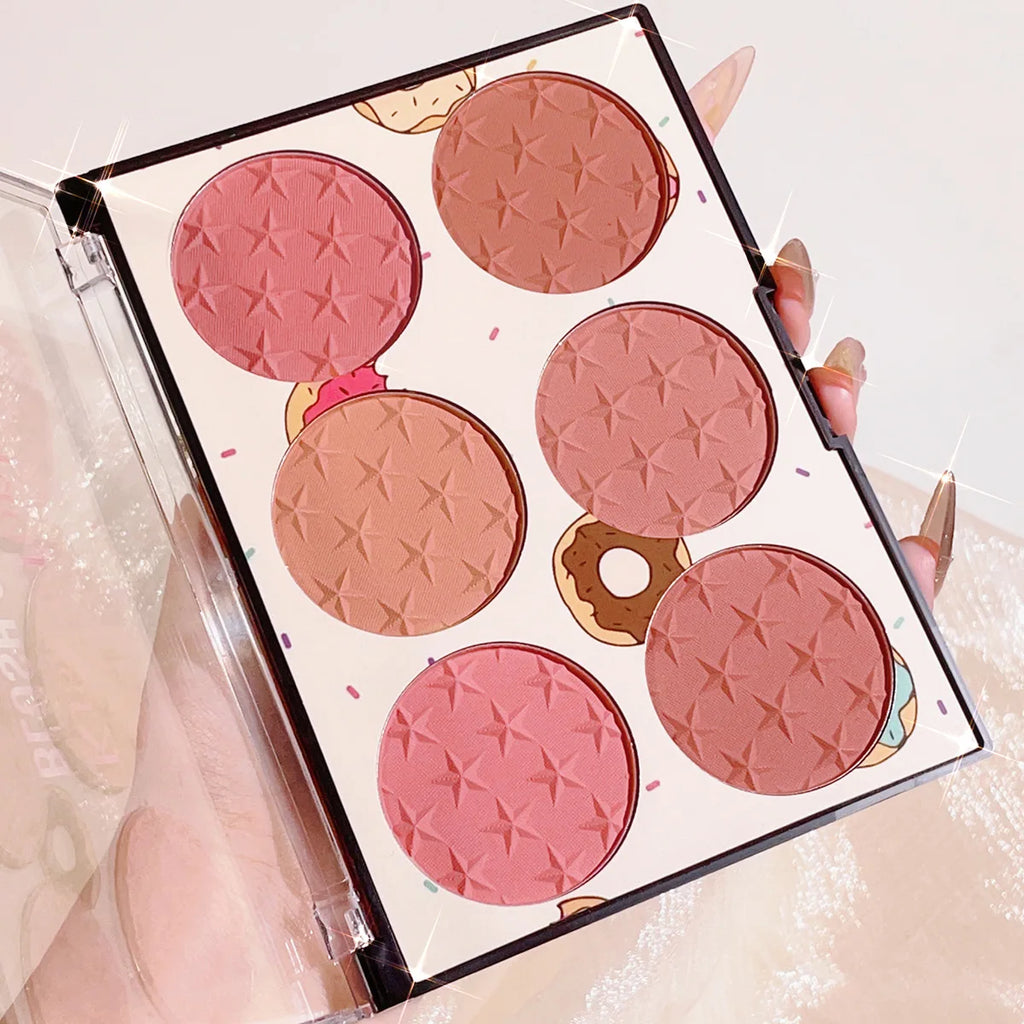 6-Color Matte Blush Palette | High Pigment Long-Lasting Blush Palette QXL