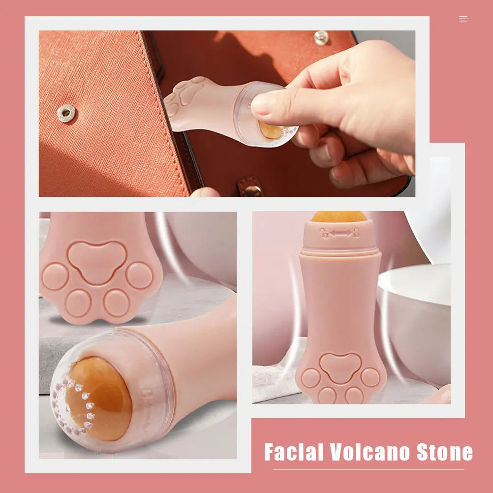 Volcanic Stone Oil Absorbing Face Roller | Cat Design Face Oil Roller QXL