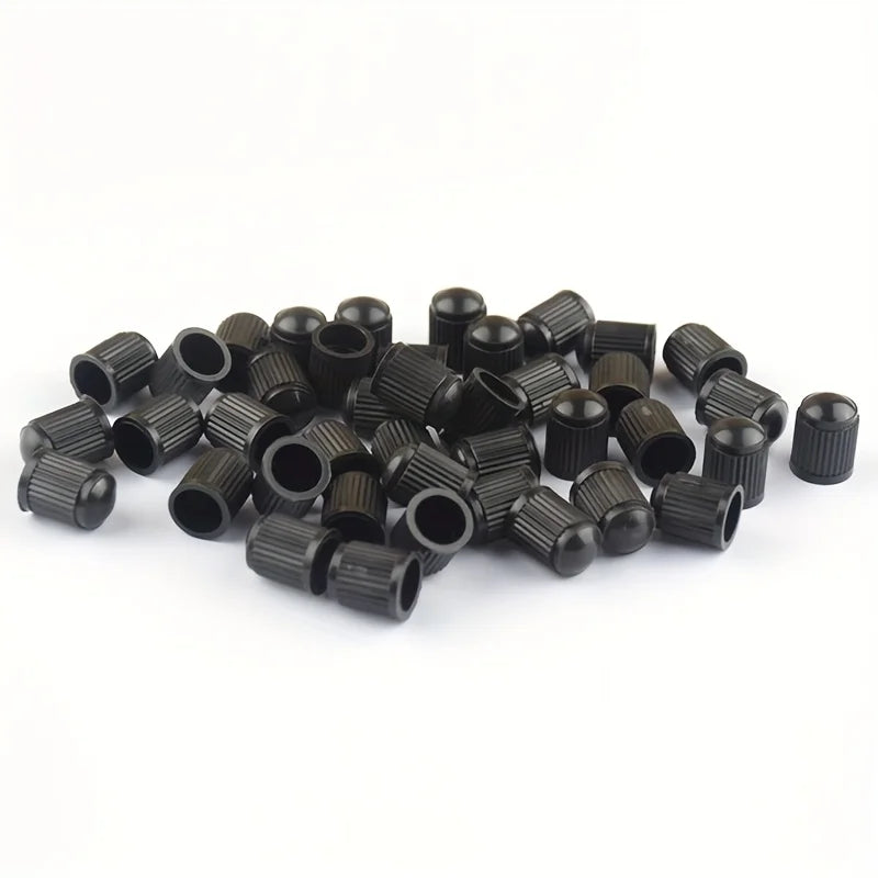 Black Plastic Tire Valve Dust Caps – Universal Car & Bike Fit Tire Valve Caps QXL