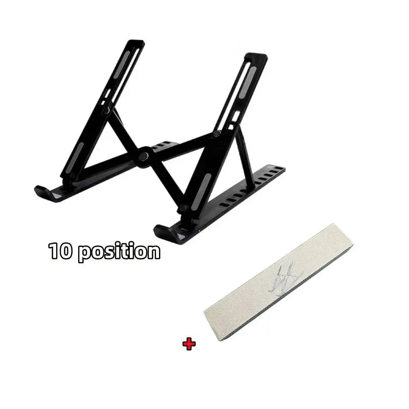 Adjustable Foldable Laptop Stand 7-Level | Portable ABS Holder Laptop Stand QXL Black-10 gears
