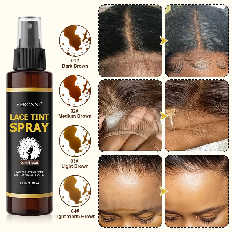 100ml Lace Melting & Tint Spray for Lace Wigs | Natural Hold Lace Wig Spray QXL