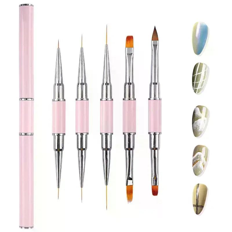 Dual-Ended Nail Art Liner Brush | UV Gel & Acrylic Tool Nail Art Brush QXL