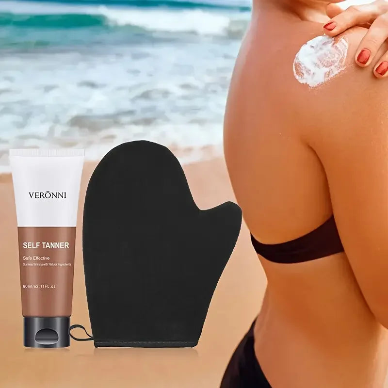 VERONNI Self-Tanning Cream & Glove Set | Streak-Free, 60ml Self-Tanning Cream Set QXL Default Title