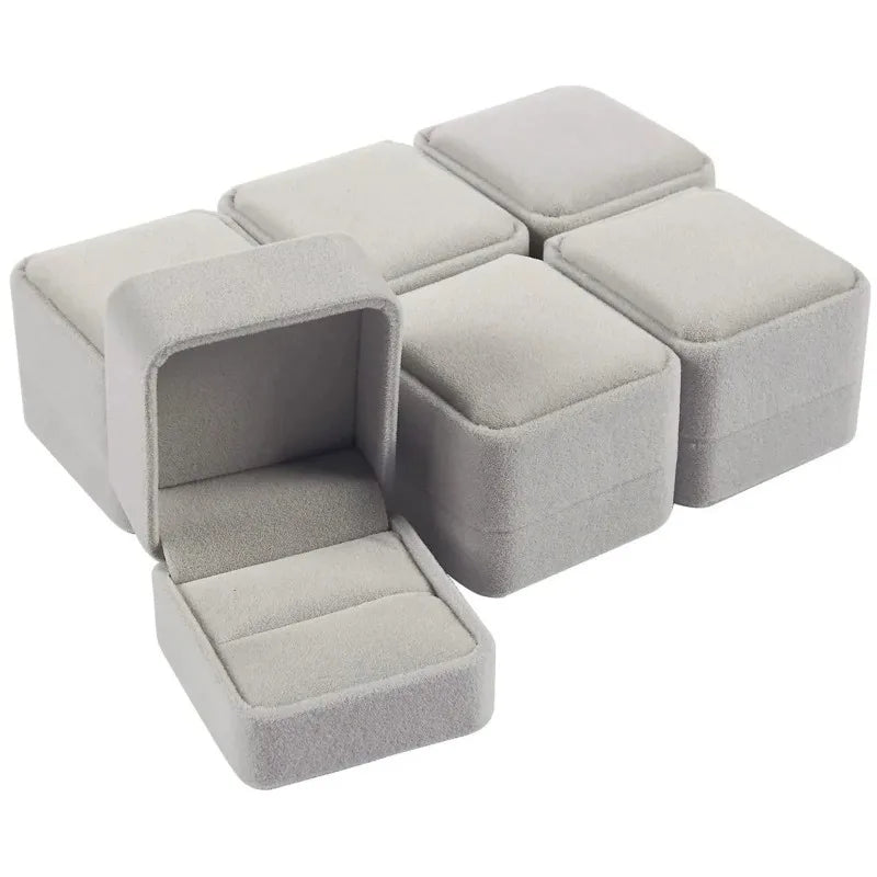 6-Pack Square Velvet Ring & Earring Gift Boxes | Jewelry Cases Velvet Jewelry Box QXL