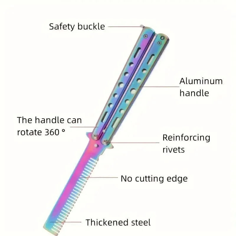 Stainless Steel Butterfly Folding Comb | Pocket Travel Comb Butterfly Folding Comb QXL