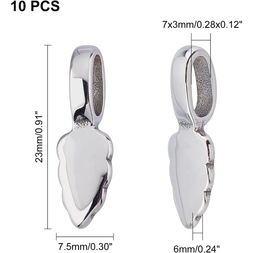 10-Pack Stainless Steel Glue-On Flat Pad Pendant Bails | DIY Jewelry Findings QXL AECH04-08450