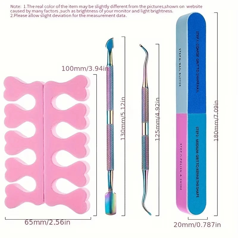 8-Piece Stainless Steel Nail Care Kit | Cuticle Pusher & Cutter Nail Care Kit QXL