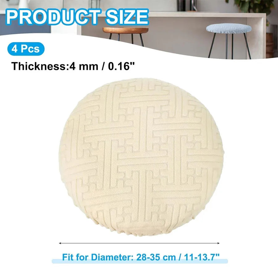Round Stretch Bar Stool Covers | Elastic Seat Covers 1–4 Pack Bar Stool Cover QXL