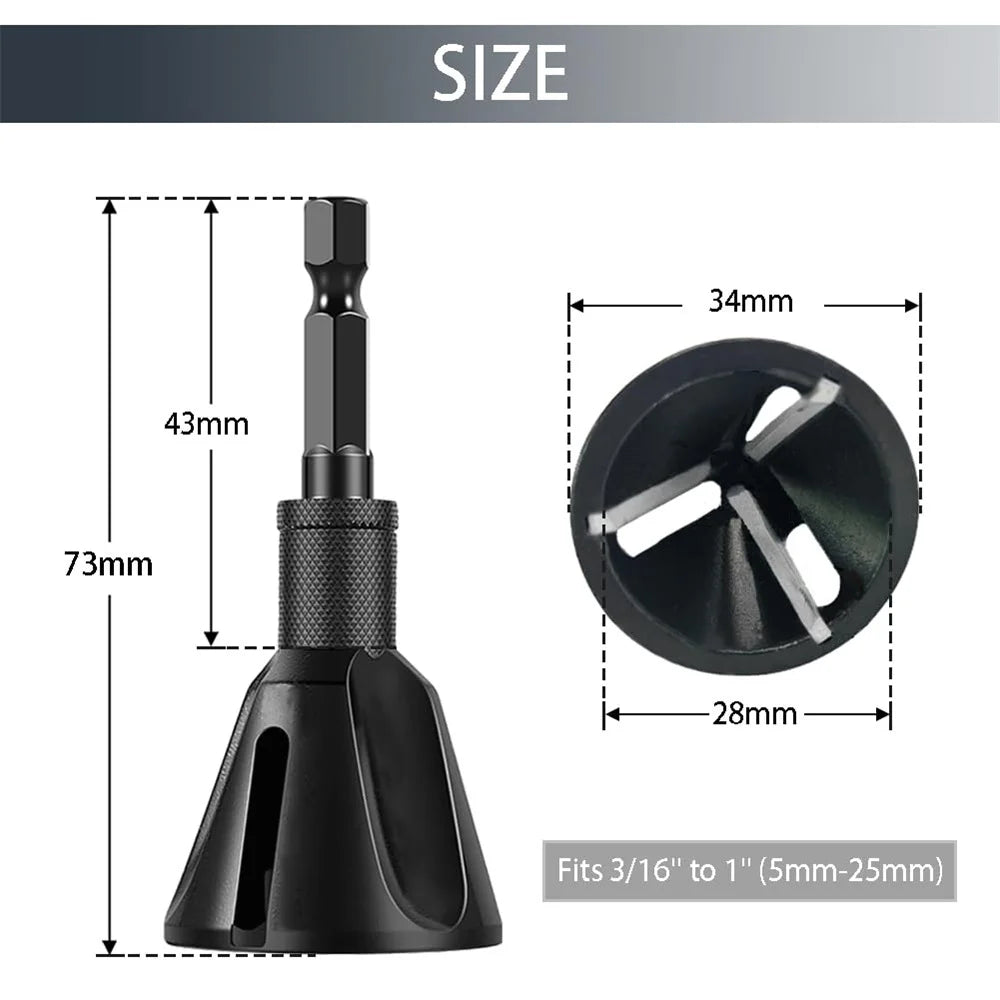 Tungsten Steel Deburring Chamfer Tool | Bolt & Rod Burr Remover Deburring Chamfer Tool QXL L