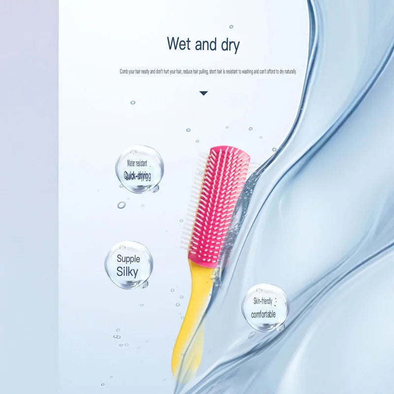 9-Row Curly Hair Massage Comb | Men & Women Styling Tool Hair Styling Comb QXL