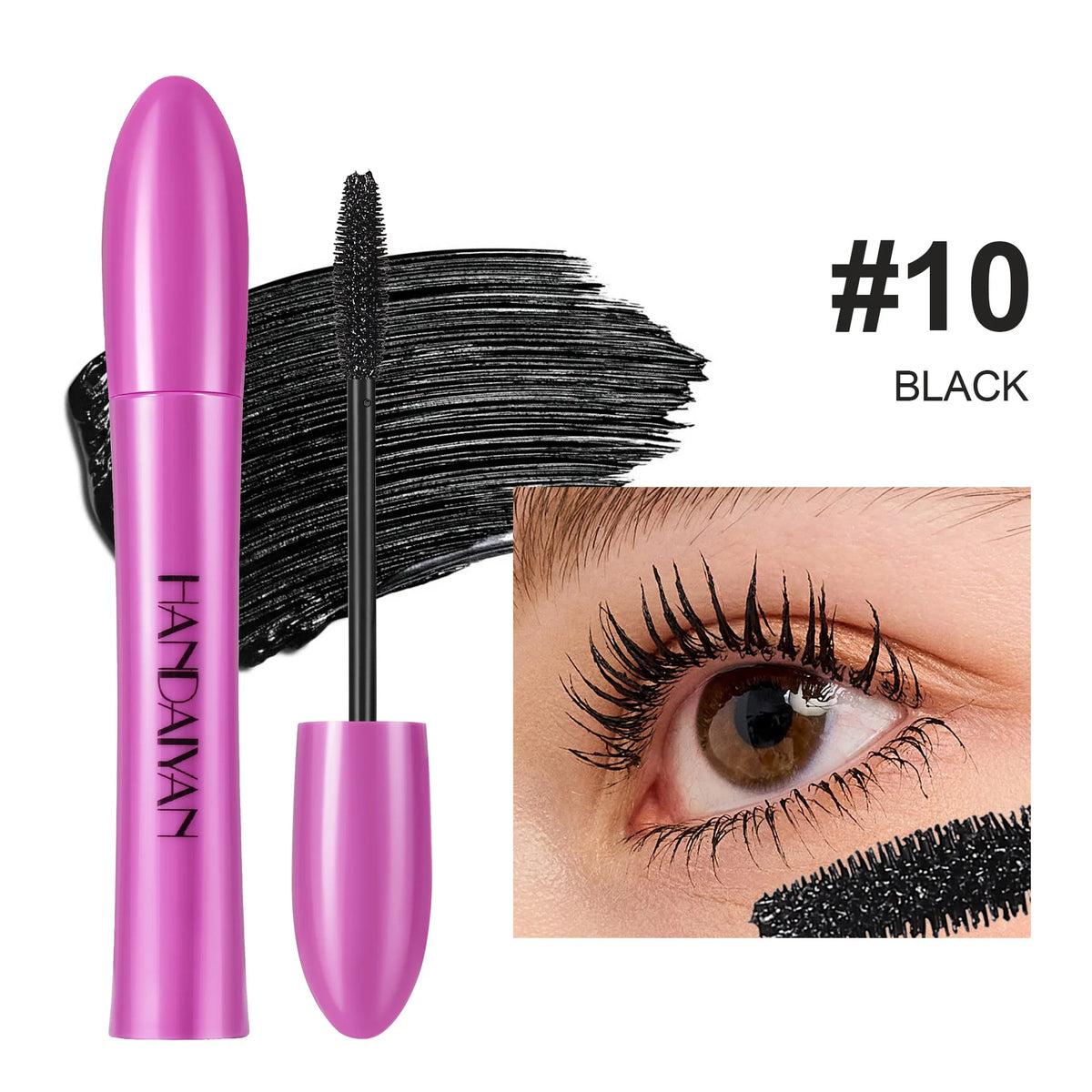 Handaiyan Color Mascara | Waterproof, Volumizing, 10 Shades Color Mascara QXL 10 BLACK 5ml