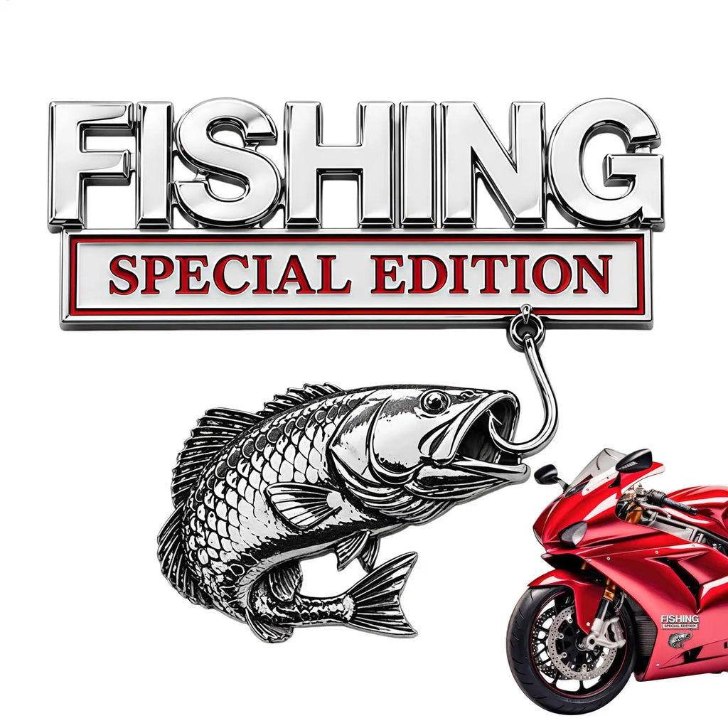 3D Metal Fishing Car Emblem Badge | SUV, Truck, Boat Sticker Car Emblem Badge QXL