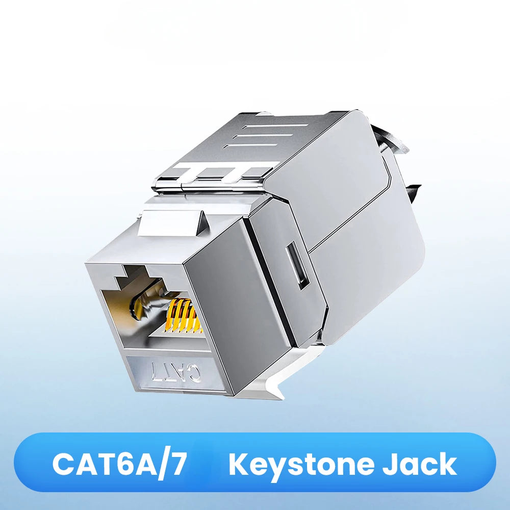 Tool-Less Cat6a Cat7 Shielded Keystone Jack RJ45 STP Module Keystone Jack Module QXL