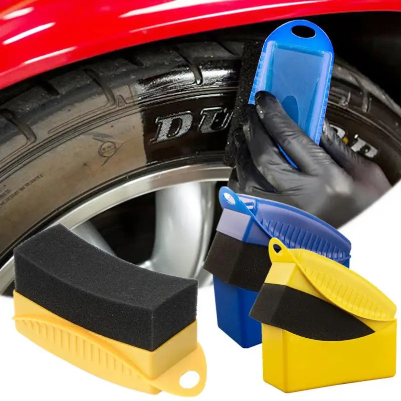 Car Tire & Wheel Waxing Sponge Applicator with Cover | ABS Tire Wax Applicator QXL