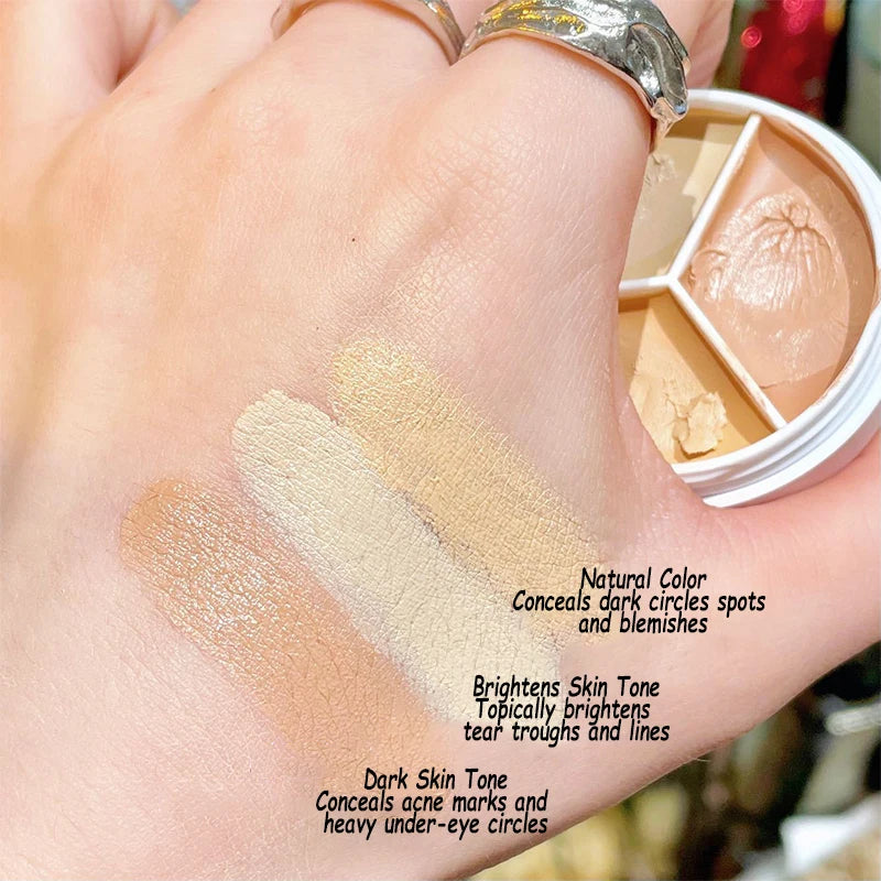 Three-Color Concealer Palette – Full Coverage Cream Foundation Concealer Palette QXL