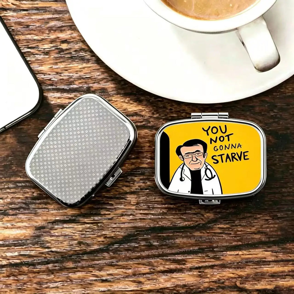 Funny Meme 2-Compartment Pill Box | Vitamins & Supplement Case Novelty Pill Case QXL