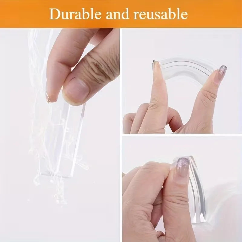 4-Pack Self-Adhesive Sliding Door Handles – Clear, No Drill Cabinet Door Handle QXL