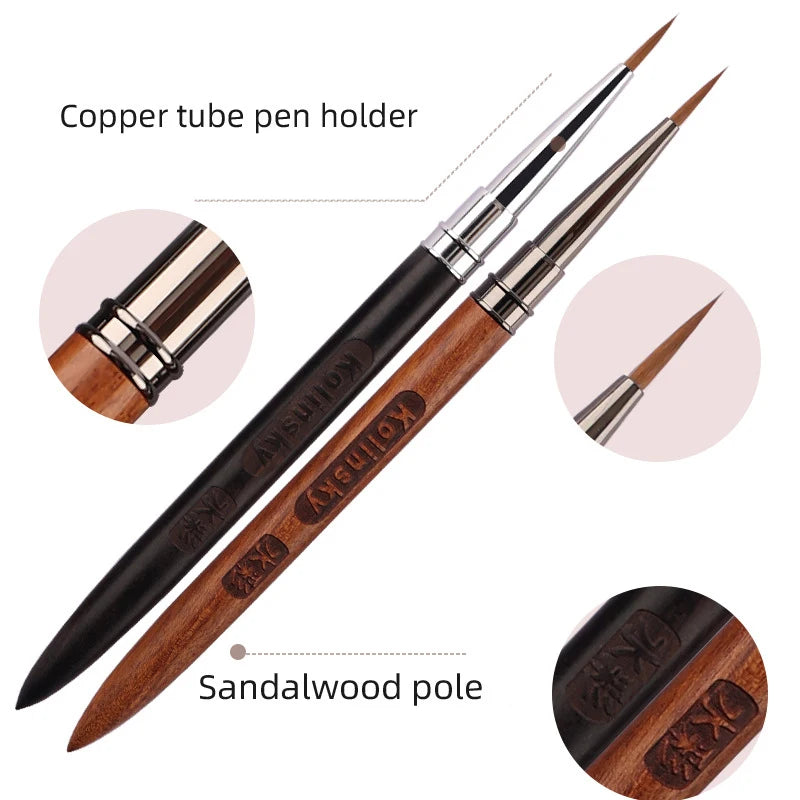Wood Handle Triangular Nail Art Brush | Petal Liner Painting Pen Nail Art Brush QXL