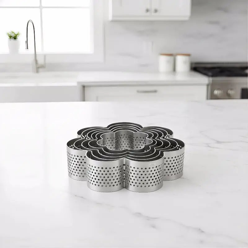 Stainless Steel Perforated Tart Ring – Baking Mould for Pastry Tart Baking Ring QXL