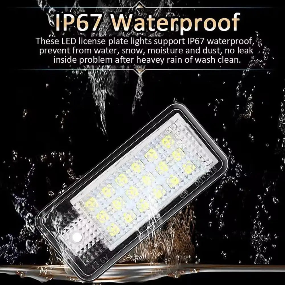 2-Pack LED License Plate Lights for Audi A3 A4 A6 A8 Q7 6500K LED License Plate Light QXL