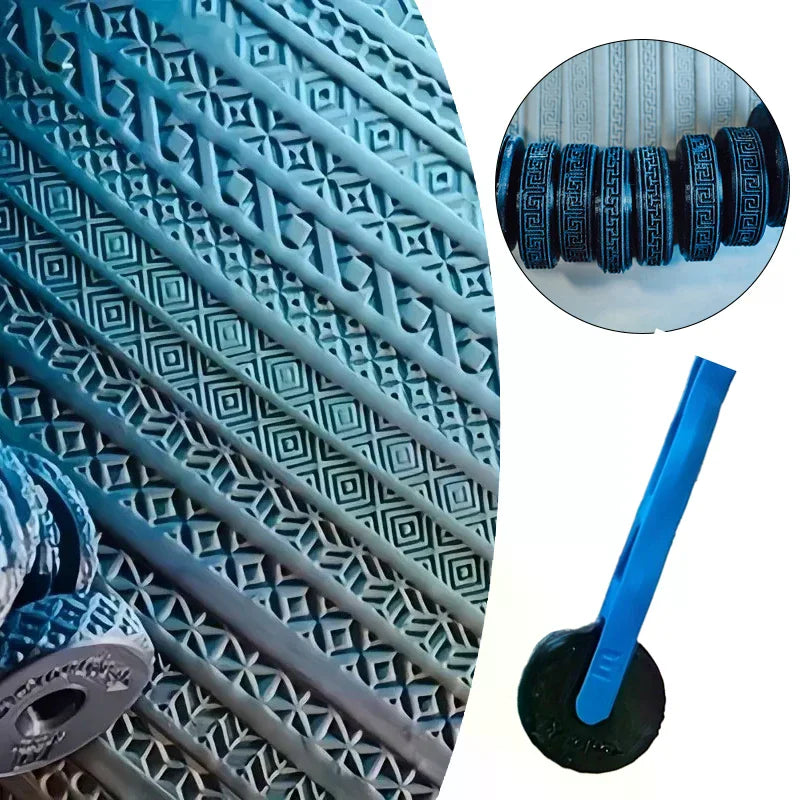 Egyptian Relief Clay Roller Stamp | Pottery Texture Tool Clay Texture Roller QXL