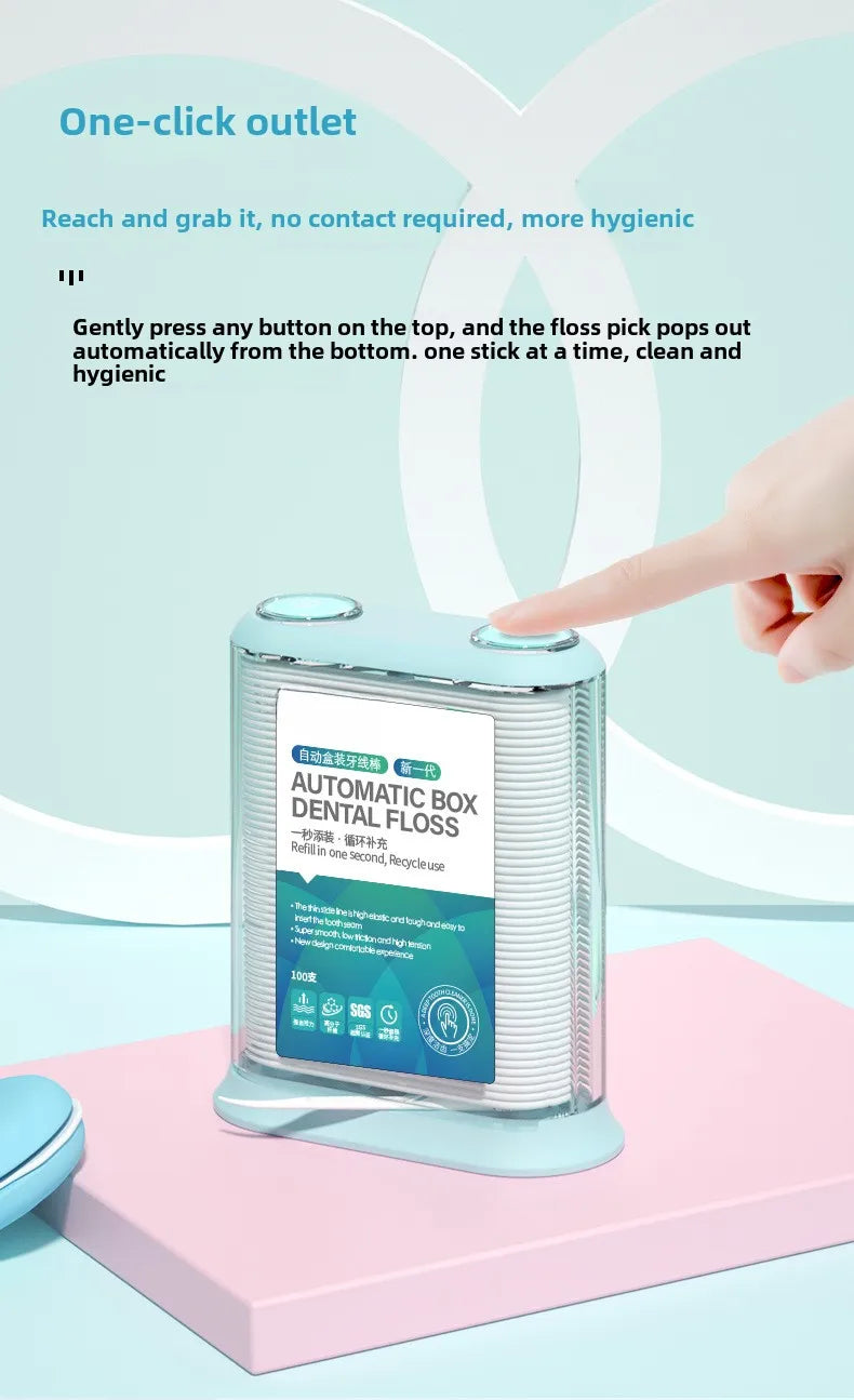 200-Pack Disposable Dental Floss Picks | Portable Storage Box Dental Floss Picks QXL