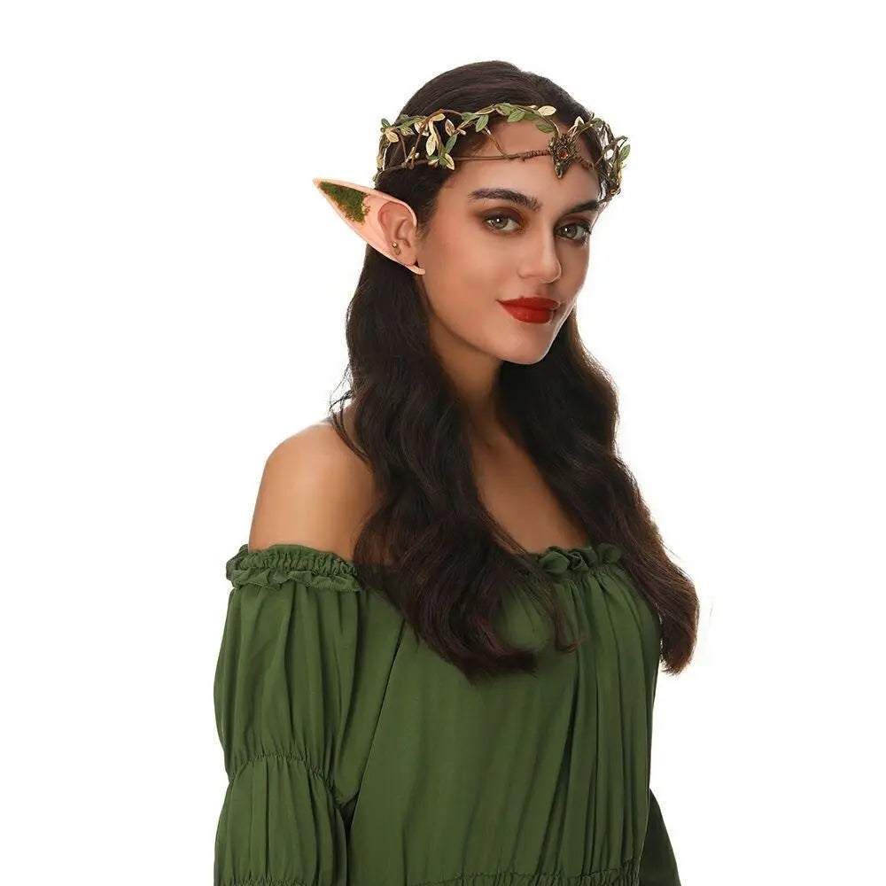 Black Green Antler Crown | Forest Fairy Headpiece for Women Costume Headpiece QXL