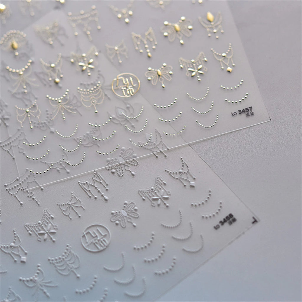 5D Butterfly Nail Art Stickers | Gold Silver Hollow Decals Nail Art Stickers QXL