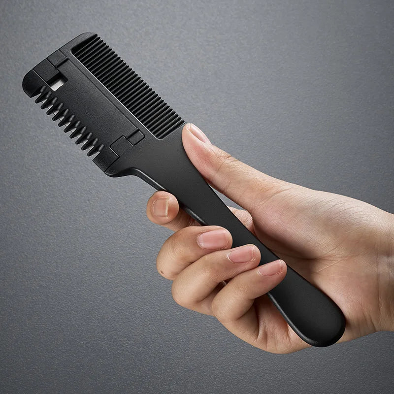 GIANXI Carbon Fiber Hair Cutting Comb with Razor Blades Hair Cutting Comb QXL
