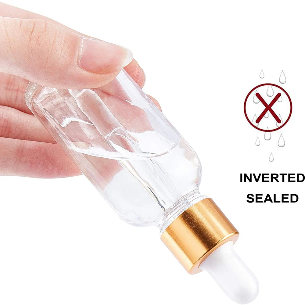 24-Pack 30ml Clear Glass Dropper Bottles with Pipettes Glass Dropper Bottles QXL