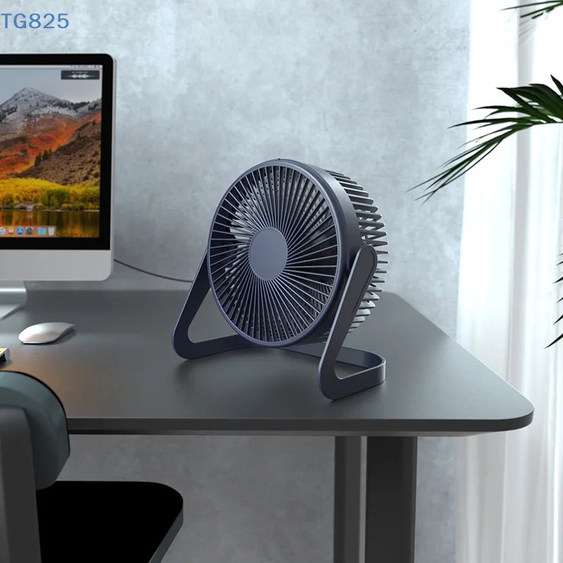 5-Inch USB Mini Desktop Fan | Quiet 360° Rotation Desk Cooler USB Desktop Fan QXL