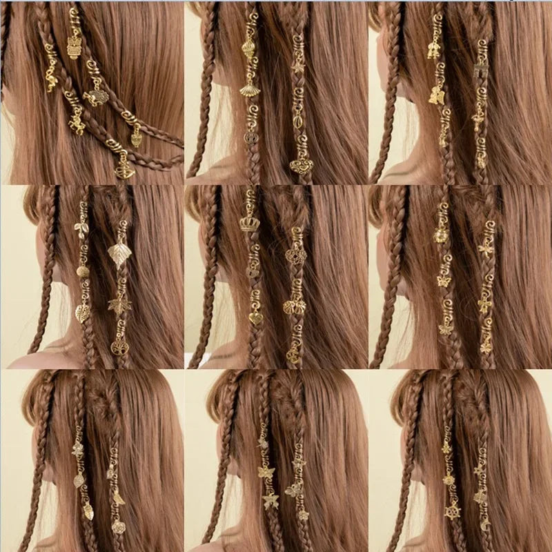 6-Pack Gold Dreadlock Beads | Adjustable Braid Cuff Clips Hair Braid Beads QXL