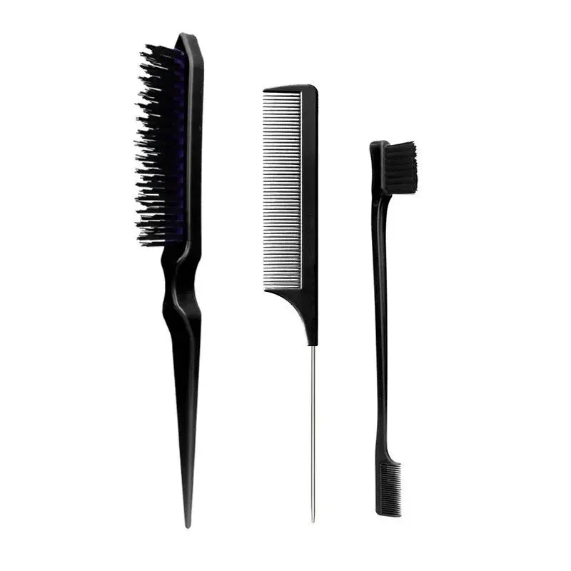 3-Piece Hair Comb Set | Sharp-Tail, Three-Row & Steel Needle Hair Comb Set QXL