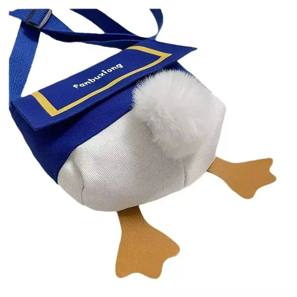 Duck Butt Canvas Crossbody Bag – Cute Shoulder Bag for Daily Use Canvas Crossbody Bag QXL
