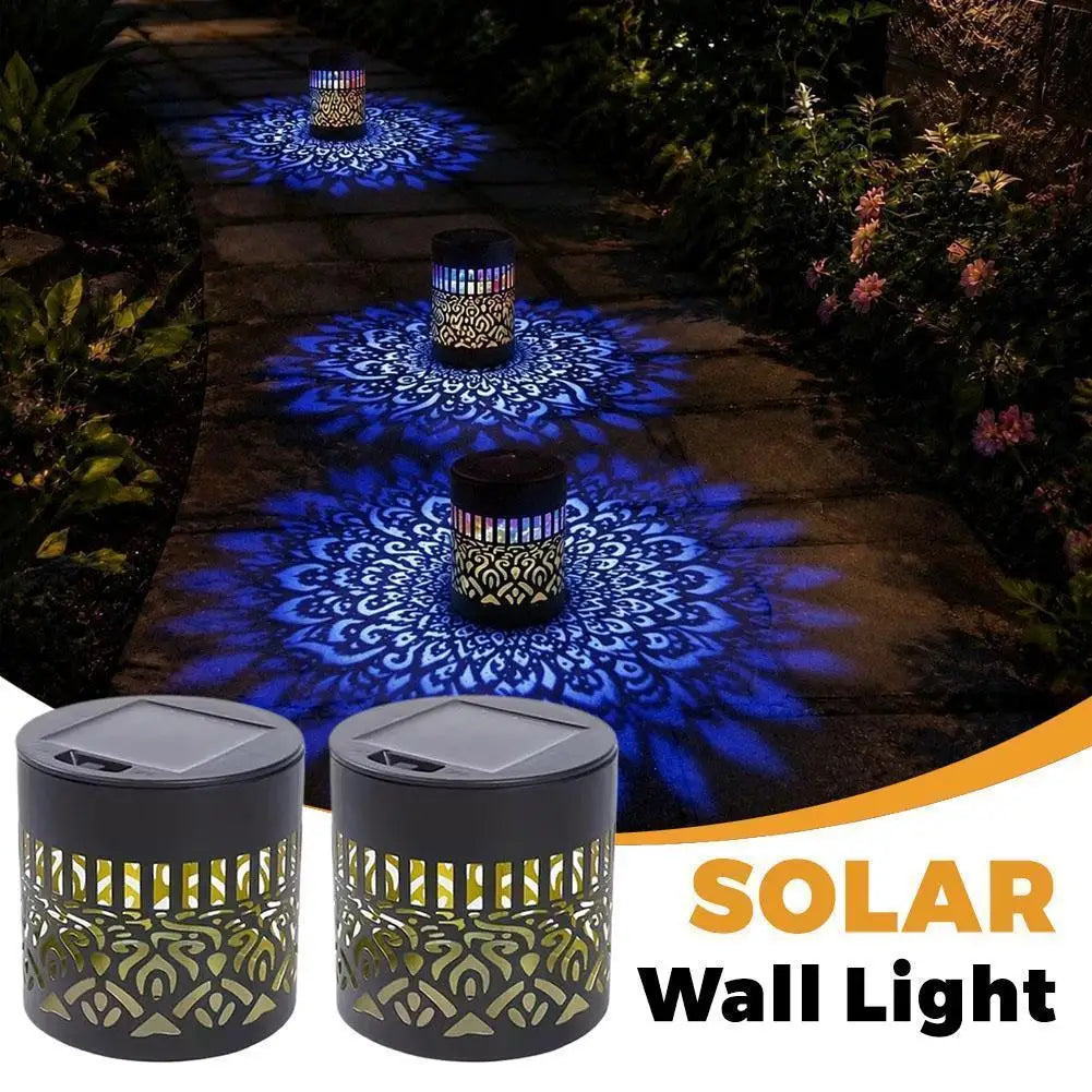 Mandala Solar Wall Light | 7-Color LED Outdoor Projection Lamp Solar Projection Light QXL