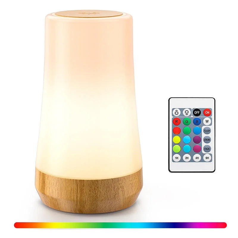 13-Color LED Night Light | Touch & Remote Dimmable Lamp LED Night Light QXL