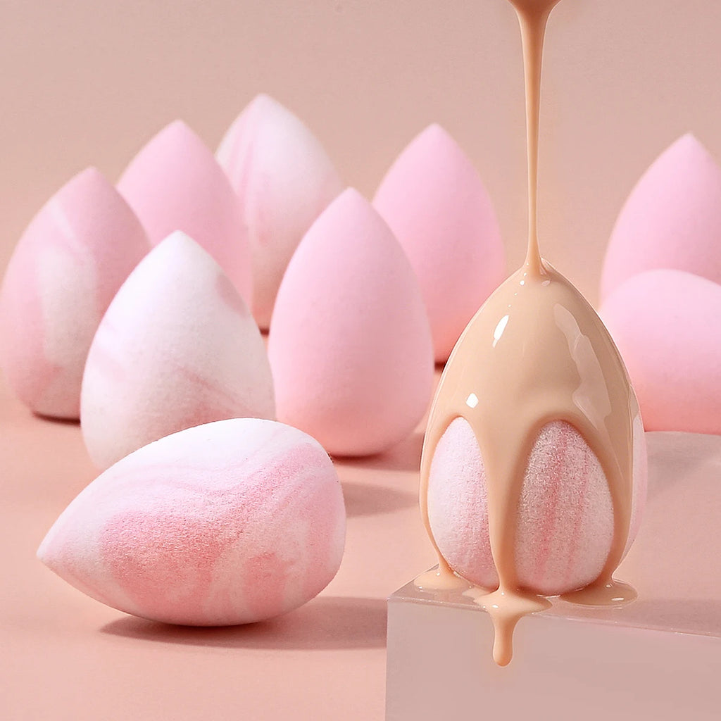 10-Pack Mini Pink Teardrop Makeup Sponges – Concealer Blender Makeup Sponge Set QXL