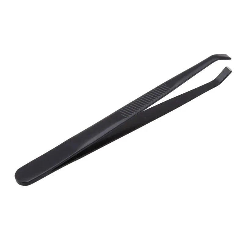 Curved Stainless Steel Eyebrow Tweezers | Half Gold Plated Eyebrow Tweezers QXL M171 Black
